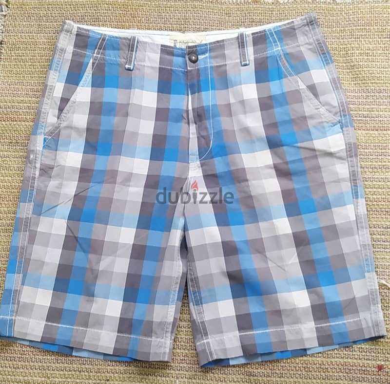 شورت Casual blue gray plaid من American Eagle مقاس 38 0