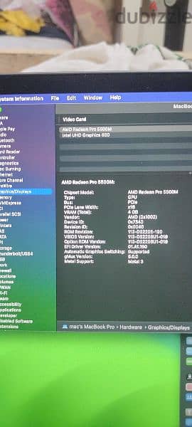 MacBook Pro 2019 16 inch Core i9 Hard 1 Tera 7