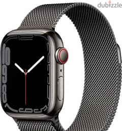 Apple watch series 7 stainless steel graphite 45 ml black milanese