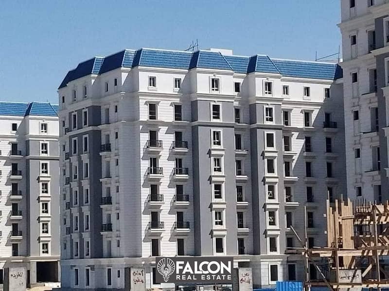 For immediate delivery, a fully finished apartment ((ready to move in)) next to El Alamein Towers in the Latin Quarter, North Coast 2