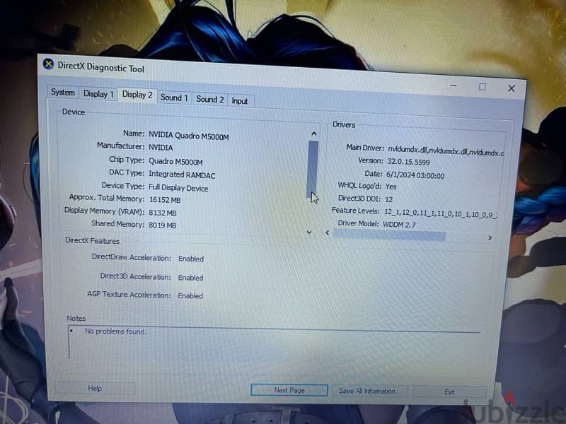 Dell precision 7710 Nvidia M5000M Quadro 8Gb 3