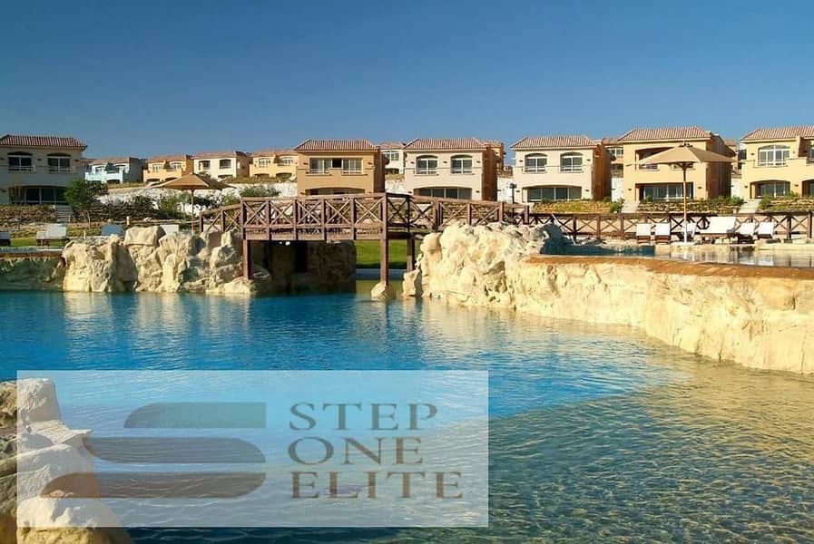 With a down payment of 400 thousand, own a super deluxe finished chalet directly on the sea in Telal El Sokhna Village, near Porto 3