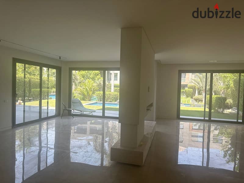 ground floor apartment 320m with garden and private swimming pool , first hand , semi furnished , landscape view 1