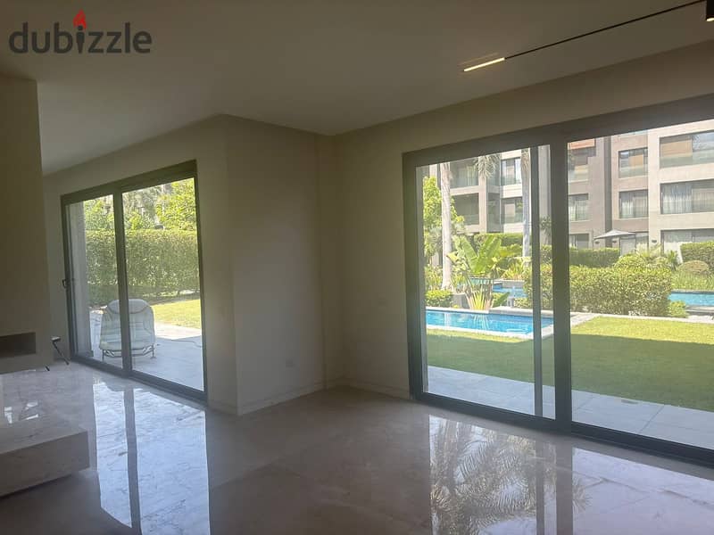 ground floor apartment 320m with garden and private swimming pool , first hand , semi furnished , landscape view 5