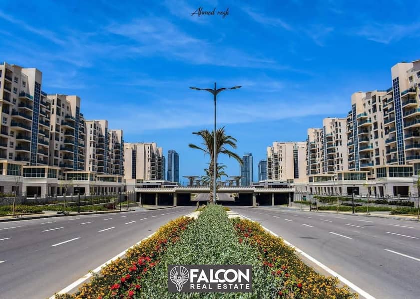 A fully finished two-room apartment with a distinctive view of the sea and El Alamein Towers in prime location in new Alamein in DownTown 6