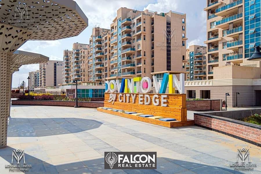 A fully finished two-room apartment with a distinctive view of the sea and El Alamein Towers in prime location in new Alamein in DownTown 7