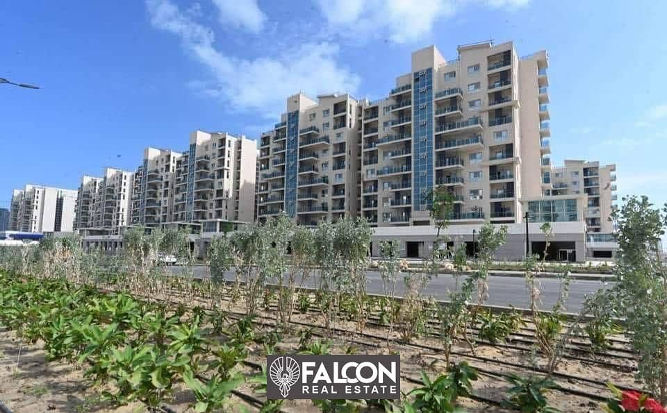 A fully finished two-room apartment with a distinctive view of the sea and El Alamein Towers in prime location in new Alamein in DownTown 12