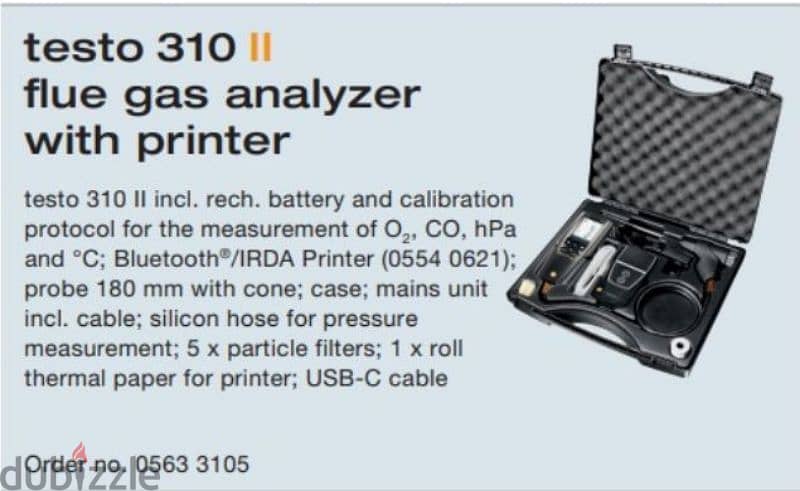 testo 310II flue gas analyzer with printer 1