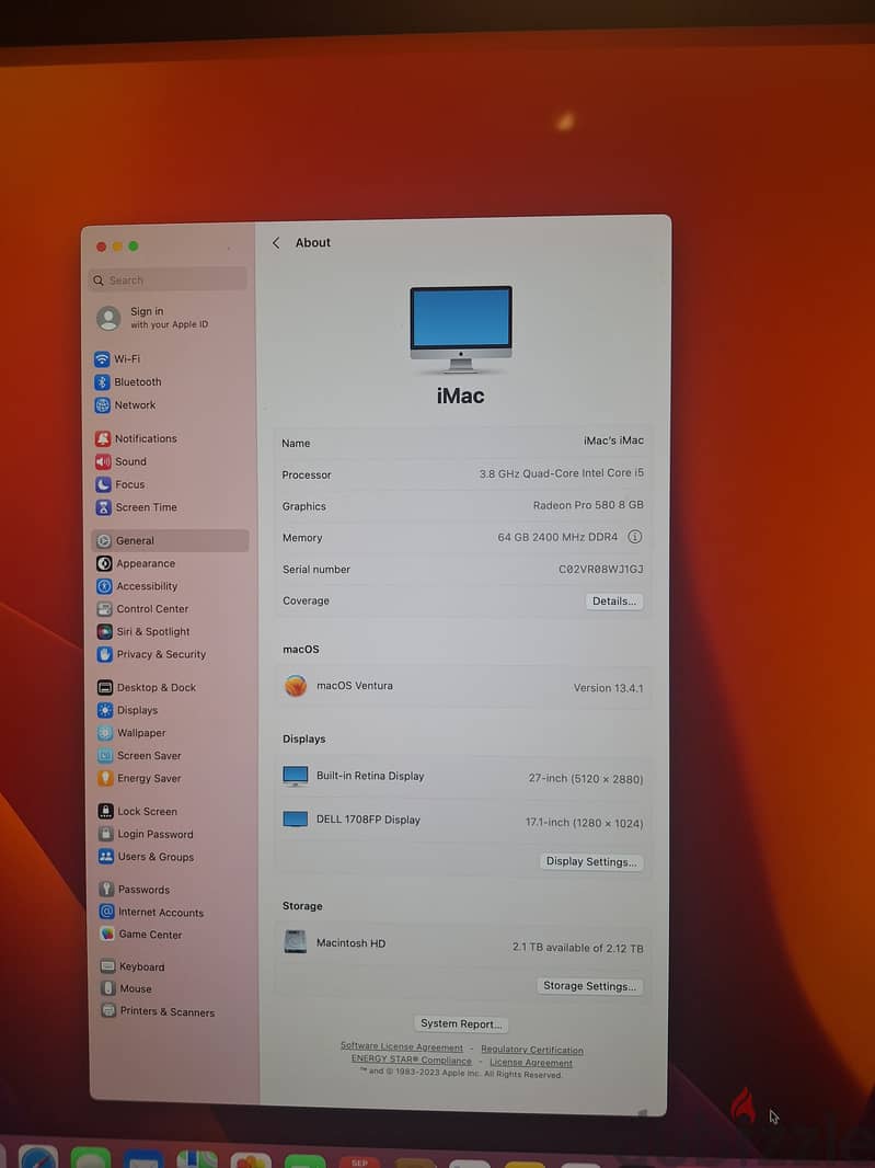 imac 2017 27' inch + dell monitor 2