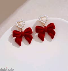 shein red earrings حلق من شي ان