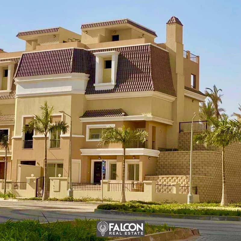 Townhouse villa for sale with a 42% discount [3 floors || Ground + first + roof] in Mostaqbal City Minutes to Sarai 8