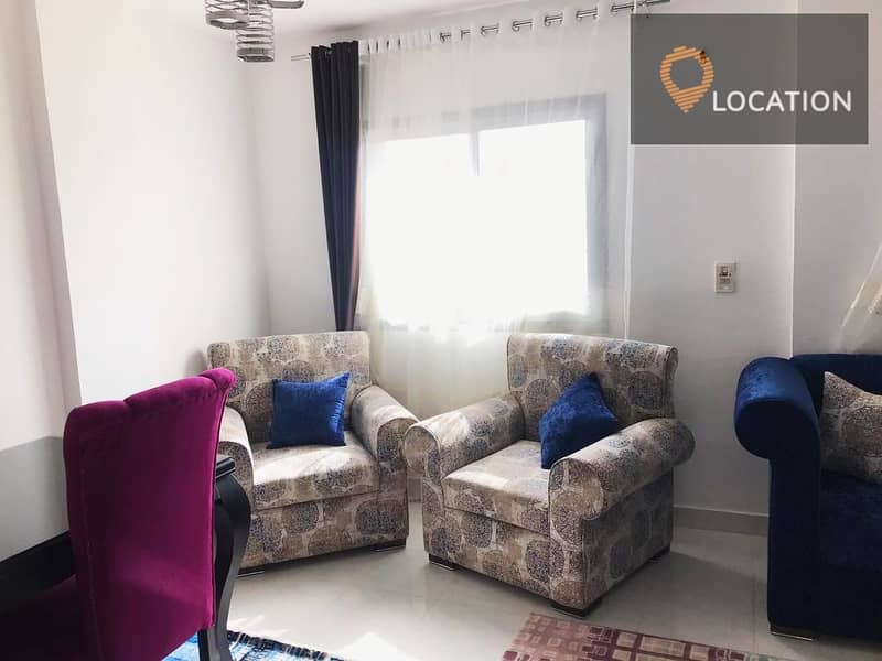 Apartment in Madinaty for rent furnished, a privileged location in B6, next to movement and South Park, an area of 90 meters 2