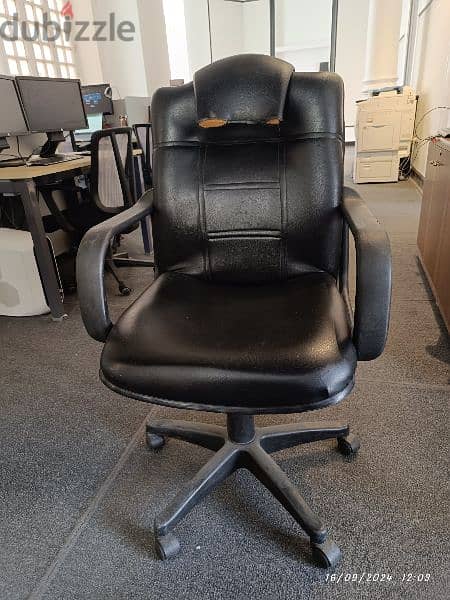 كرسى مكتب جلد - Leather office chair 6