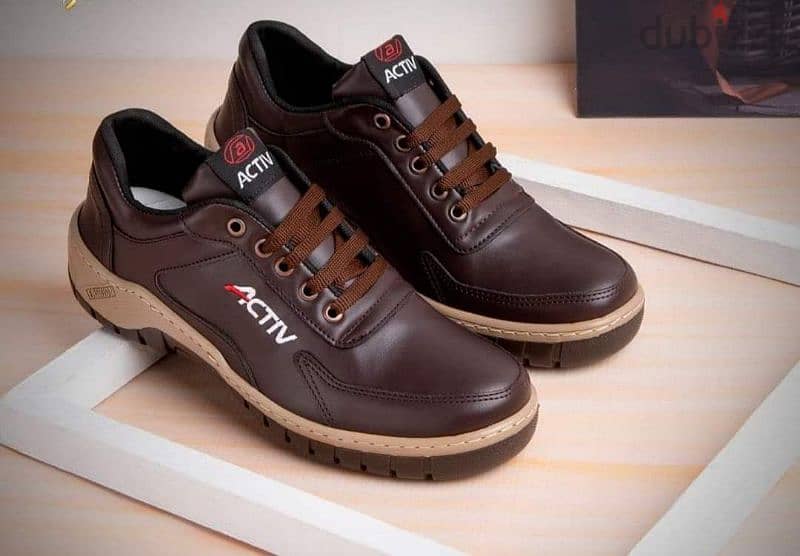 جزمة اكتيف جلد طبيعي مقاس 45 45 Shoes Active for Men Size 0