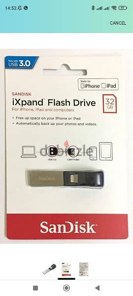 sandisk ixpand flash drive for I phone and iPad 64 GB used for sale 5