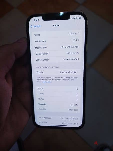 للبيع ايفون ١٢ برو ماكس بحالة الزيرو بدون خربوش 256 جيجا بسعر ممتاز 8