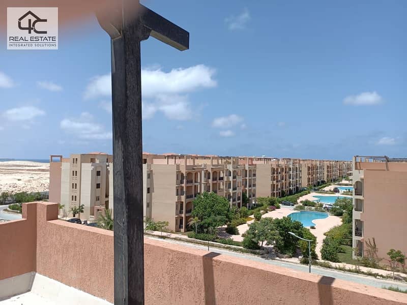 For sale in Emirates Heights, a chalet on a terrace overlooking the sea, 100 square meters, including furniture and appliances, at a special price, th 0