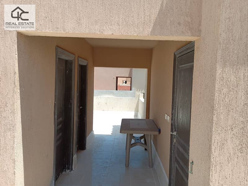 For sale in Emirates Heights, a chalet on a terrace overlooking the sea, 100 square meters, including furniture and appliances, at a special price, th 15