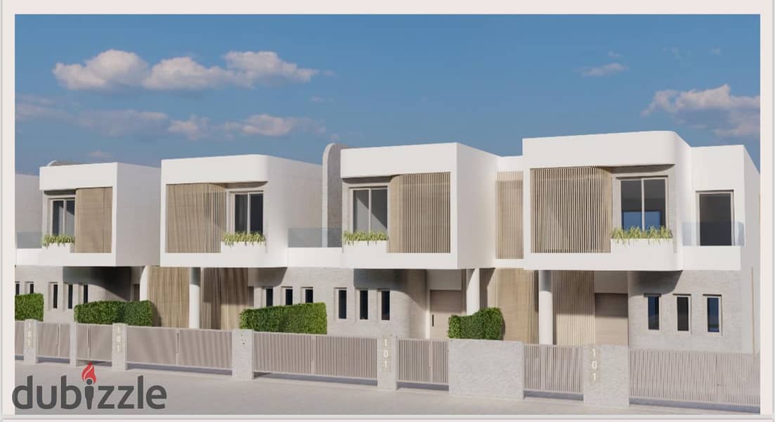 The last villa with a garden, with a down payment of 750 thousand, for sale in R8, near the diplomatic district, for sale in installments inside a com 3