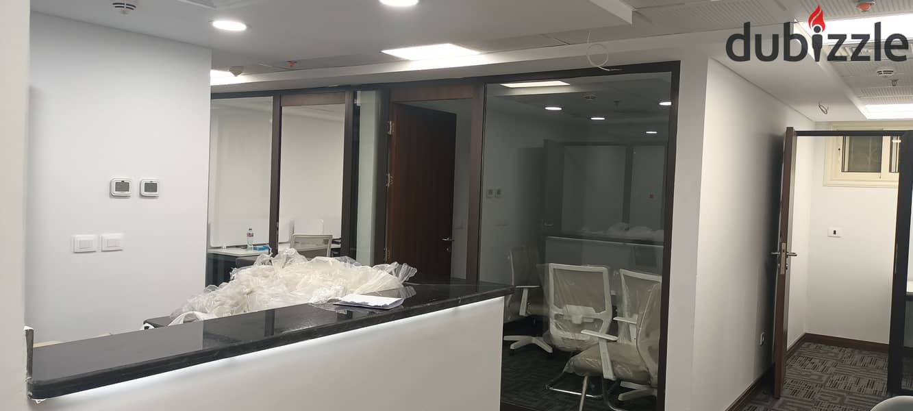 Office for rent, fully finished with AC , 230 m, in Sheikh Zayed 5