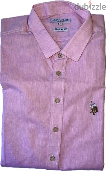 US Polo Linen Pink Shirt