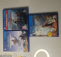 God of War 4, Assassin's creed odyssey, Horizon Zero Dawn