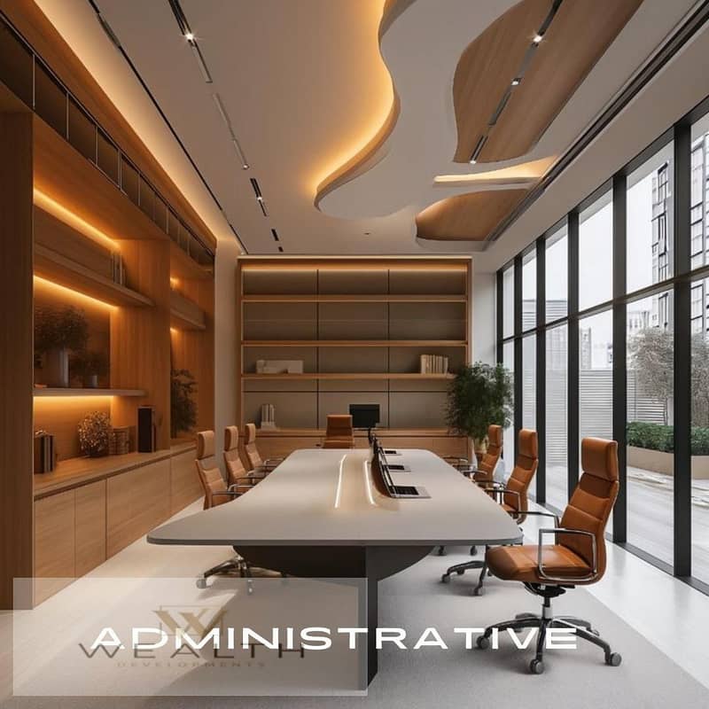 Own your office in a prime location on the western axis of the New Administrative Capital, near the Al Masa Hotel, managed by Rotana 3