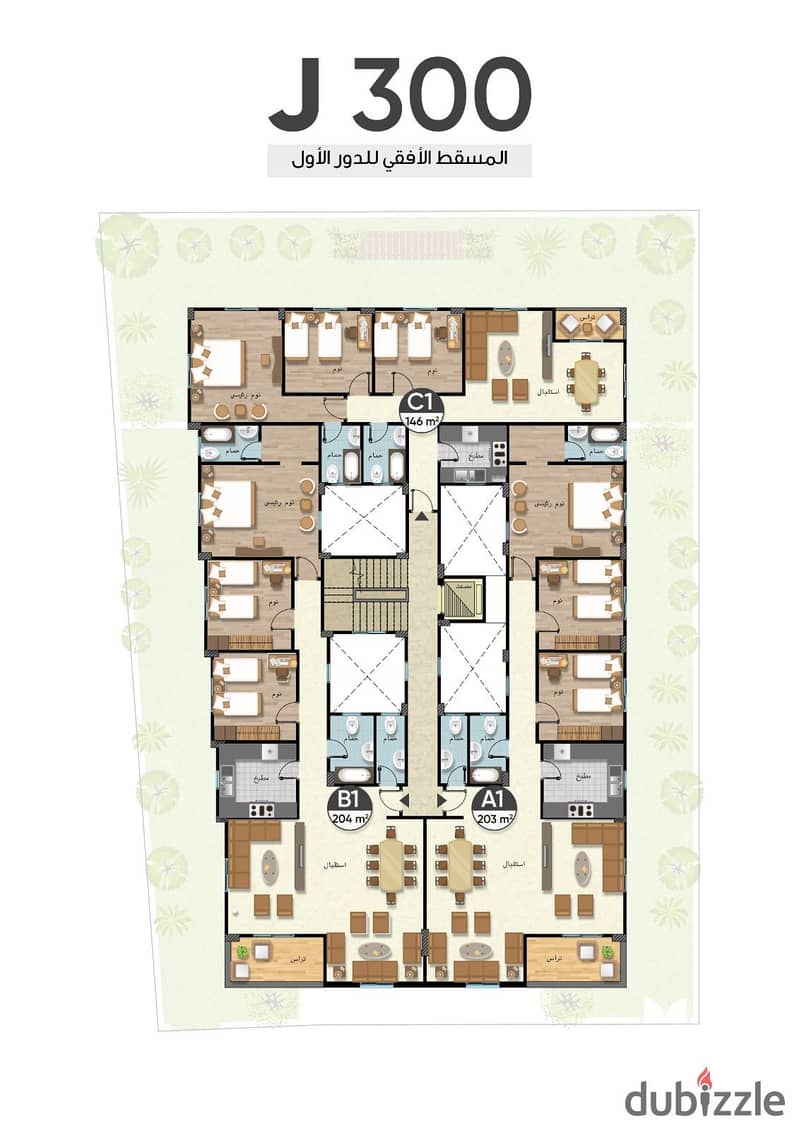 15% down payment, 406m penthouse for sale in the second district, Beit Al Watan, second number from Al Fuzon, installments up to 7 years without inter 4