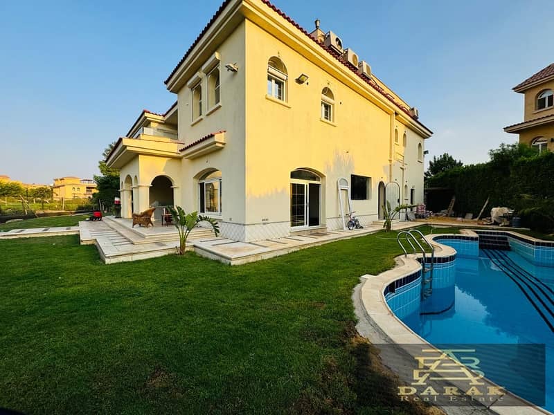 For sale: A palace in Madinaty, featuring 7 bedrooms, luxurious finishes, first-time occupancy, fully furnished with a swimming pool. The property is 7