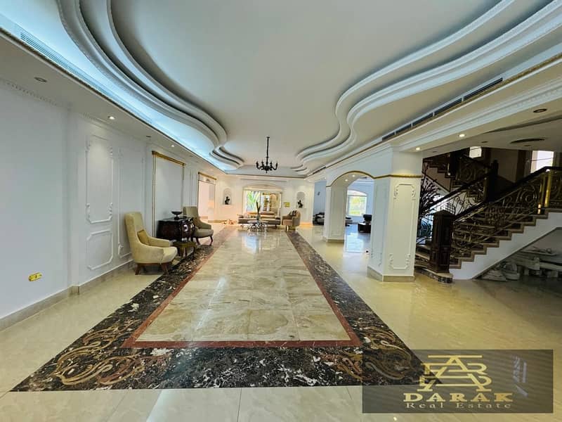 For sale: A palace in Madinaty, featuring 7 bedrooms, luxurious finishes, first-time occupancy, fully furnished with a swimming pool. The property is 11