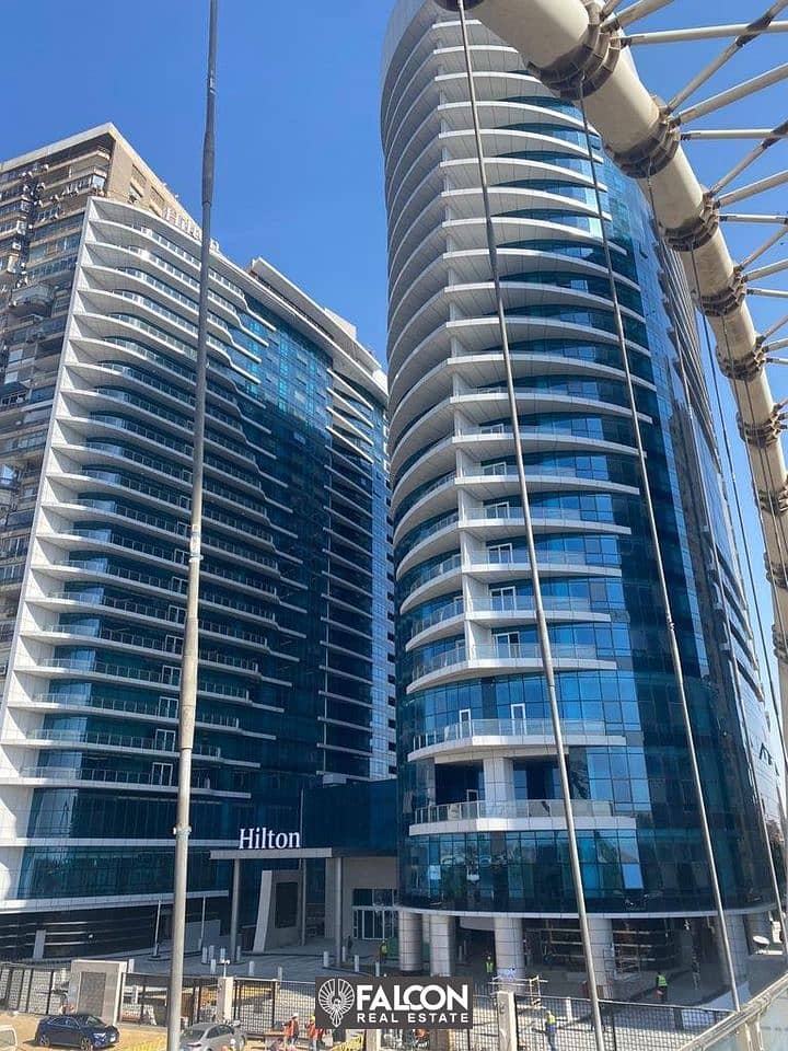 For sale, an apartment overlooking the Nile directly, immediate delivery, (finished with air conditioners + appliances + furniture), next to Al Salam 2