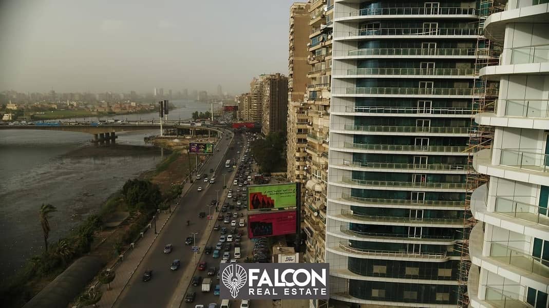 For sale, an apartment overlooking the Nile directly, immediate delivery, (finished with air conditioners + appliances + furniture), next to Al Salam 3