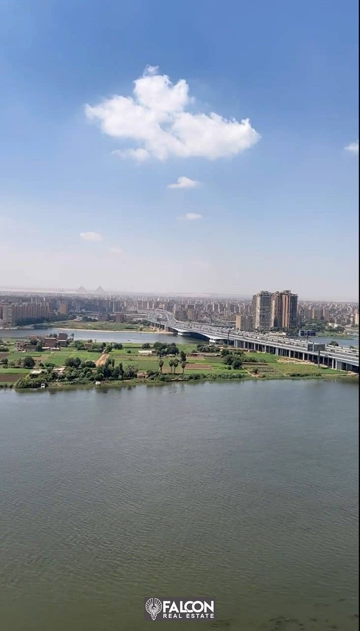 For sale, an apartment overlooking the Nile directly, immediate delivery, (finished with air conditioners + appliances + furniture), next to Al Salam 5