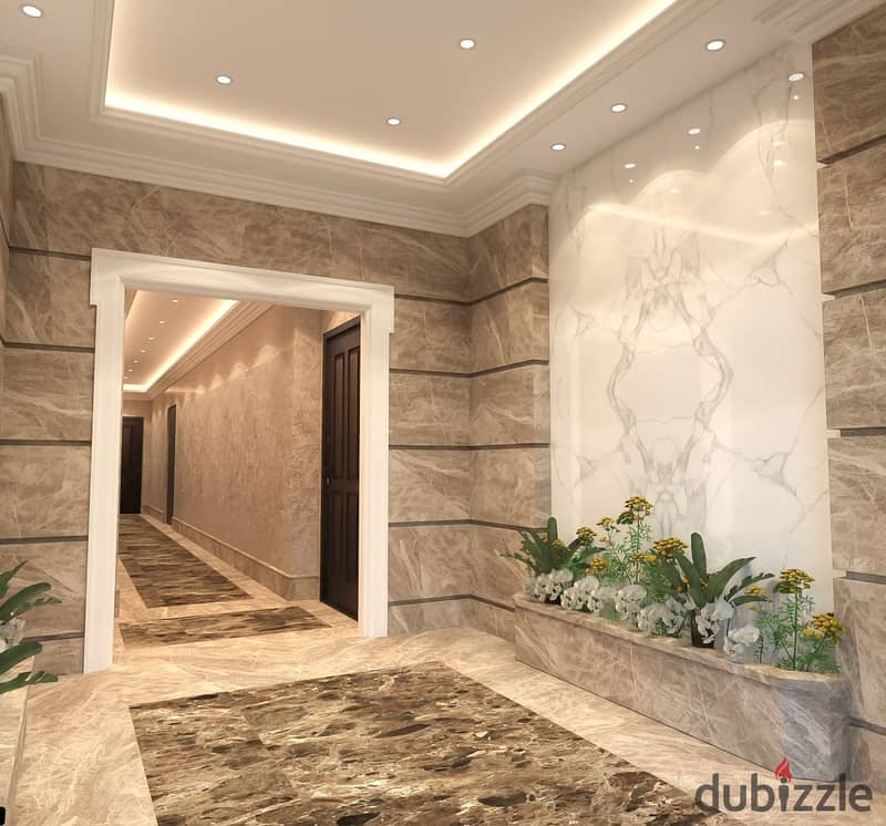 Apartment for sale in the Fifth Settlement, 203 square meters, in front of Beit Al Watan, in the best location in the second district, with installmen 6