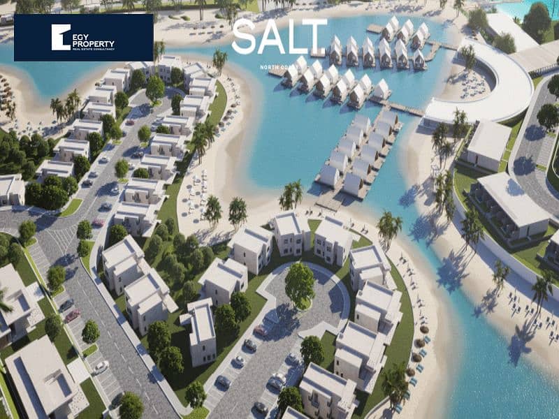 شاليه مطل على البحر واللاجون للبيع بمقدم وأقساط في سولت رأس الحكمة الساحل الشمالي Sea View and Lagoon View 5