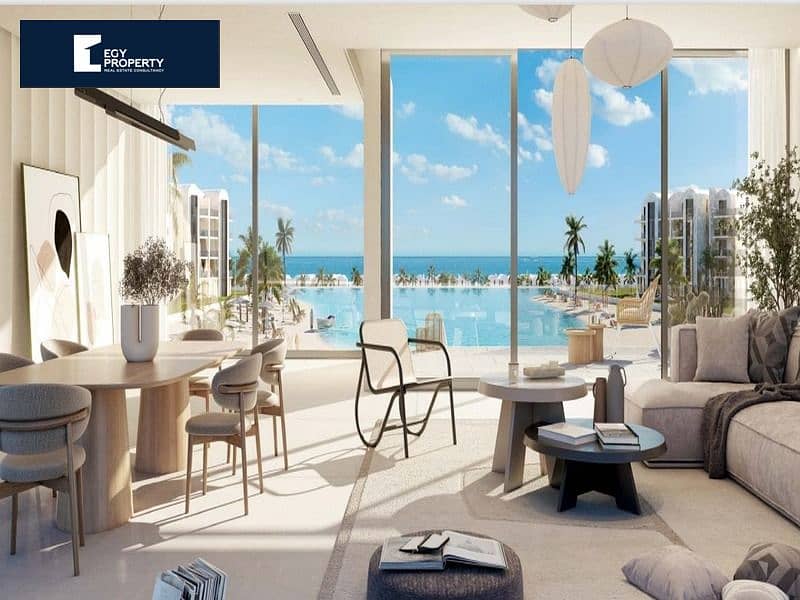 شاليه مطل على البحر واللاجون للبيع بمقدم وأقساط في سولت رأس الحكمة الساحل الشمالي Sea View and Lagoon View 11