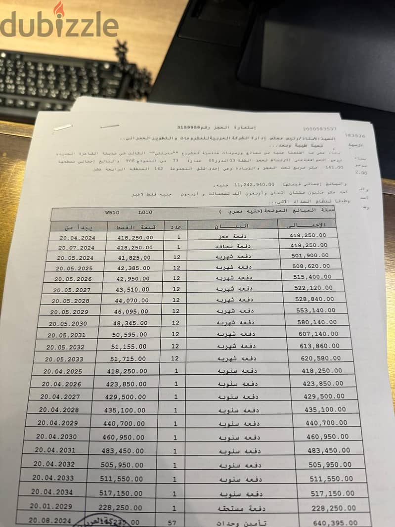 شقة للبيع في مدينتي علي وايد جاردن مفتوح  3غرف 1