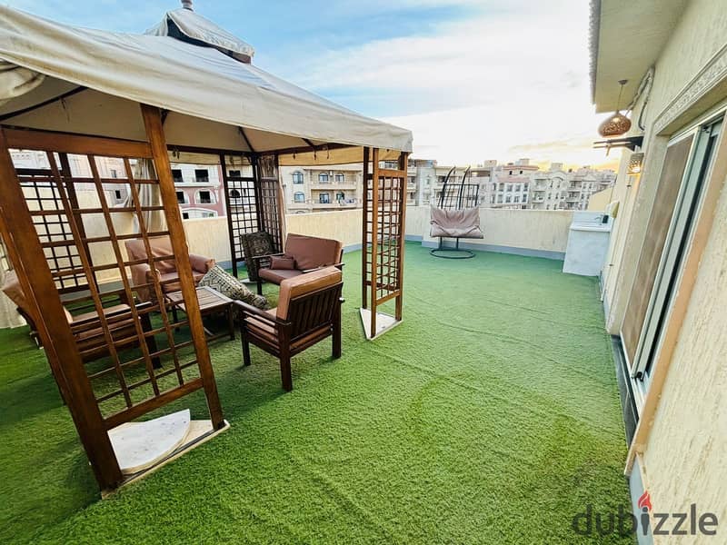 For Rent Furnished Roof Apartment in El Banafseg Villas 8