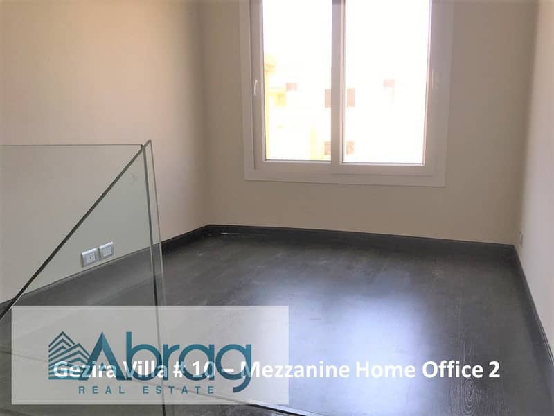 Corner villa for rent, with air conditioners and kitchen, with a swimming pool, in El Guezira Compound, Sheikh Zayed 10