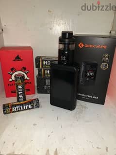 فيب Geekvape T200 + tank Fat Rabbit rta + 2 Battery HOLIEE 0