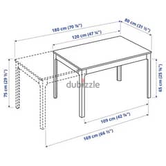 Ikea Ekedalen dining table with 4 chairs