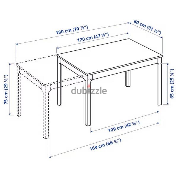 Ikea Ekedalen dining table with 4 chairs 0