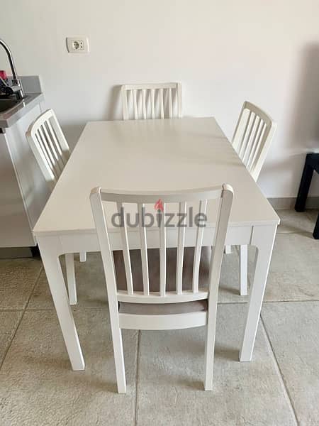 Ikea Ekedalen dining table with 4 chairs 1