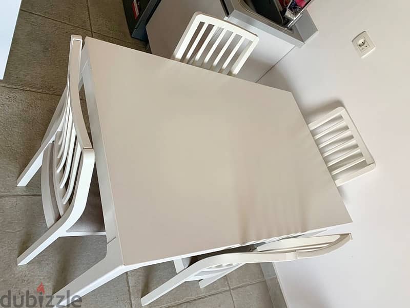 Ikea Ekedalen dining table with 4 chairs 2