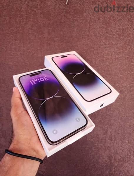 iPhone 14 pro  بالعلبة Bt ٨٩ size 256g  او ببدل s24ultra 1