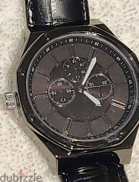 Mens Black Accutime Watch 1