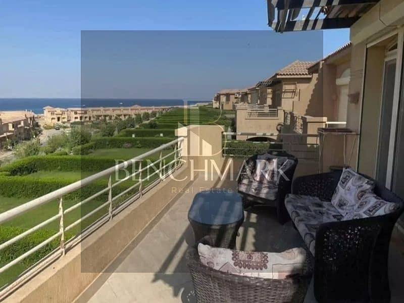 Chalet for sale, 100 square meters, ground floor with a garden in Telal Roya Village, Ain Sokhna, double view, installments over 8 years next to Porto 17