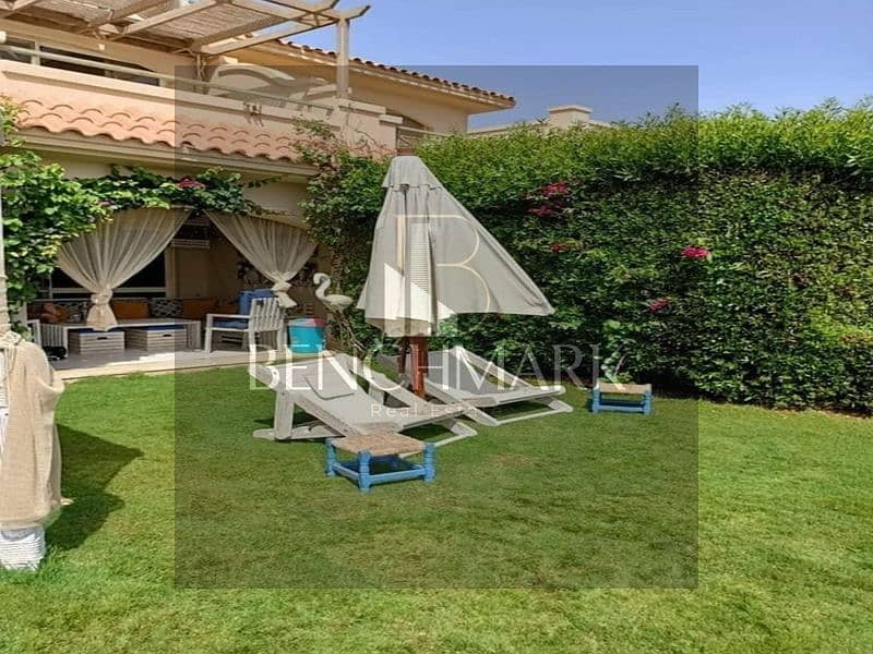 Chalet for sale, 100 square meters, ground floor with a garden in Telal Roya Village, Ain Sokhna, double view, installments over 8 years next to Porto 22