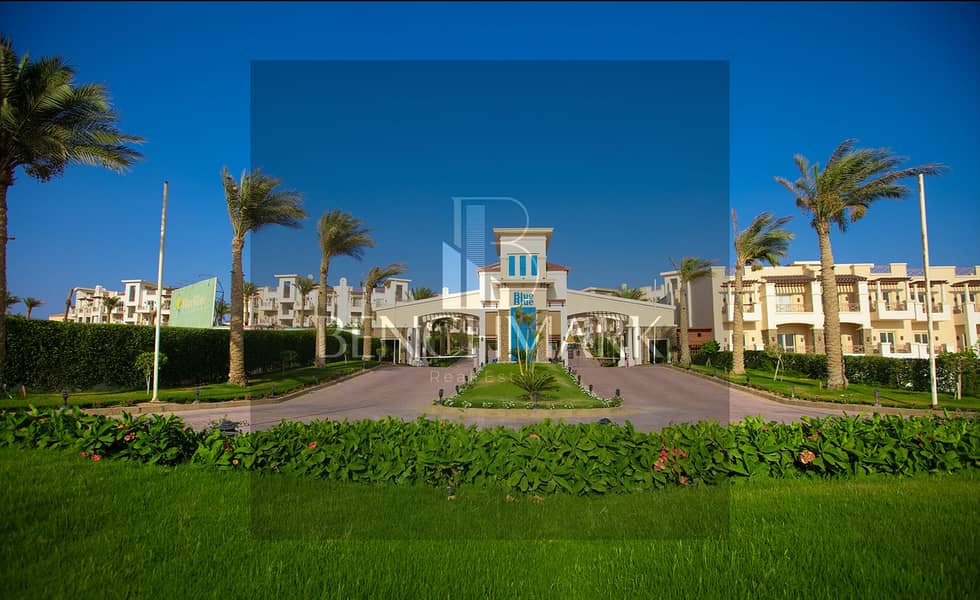 Sea chalet for sale 3Bdr with garden finished in Blue Blue next to Mountain View and Porto Sokhna sea view installments over 9 years 40% cash discount 7