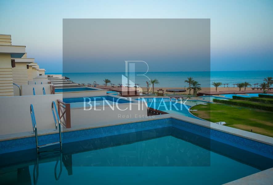 Sea chalet for sale 3Bdr with garden finished in Blue Blue next to Mountain View and Porto Sokhna sea view installments over 9 years 40% cash discount 25